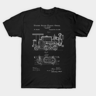 Locomotive Patent Blueprint (1886) T-Shirt